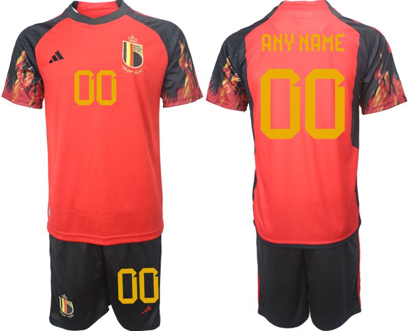 Men 2022 World Cup National Team Belgium home red customized Soccer Jerseys->belgium->Soccer Club Jersey